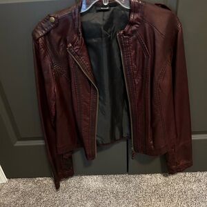 a.n.a Burgundy Bomber Jacket